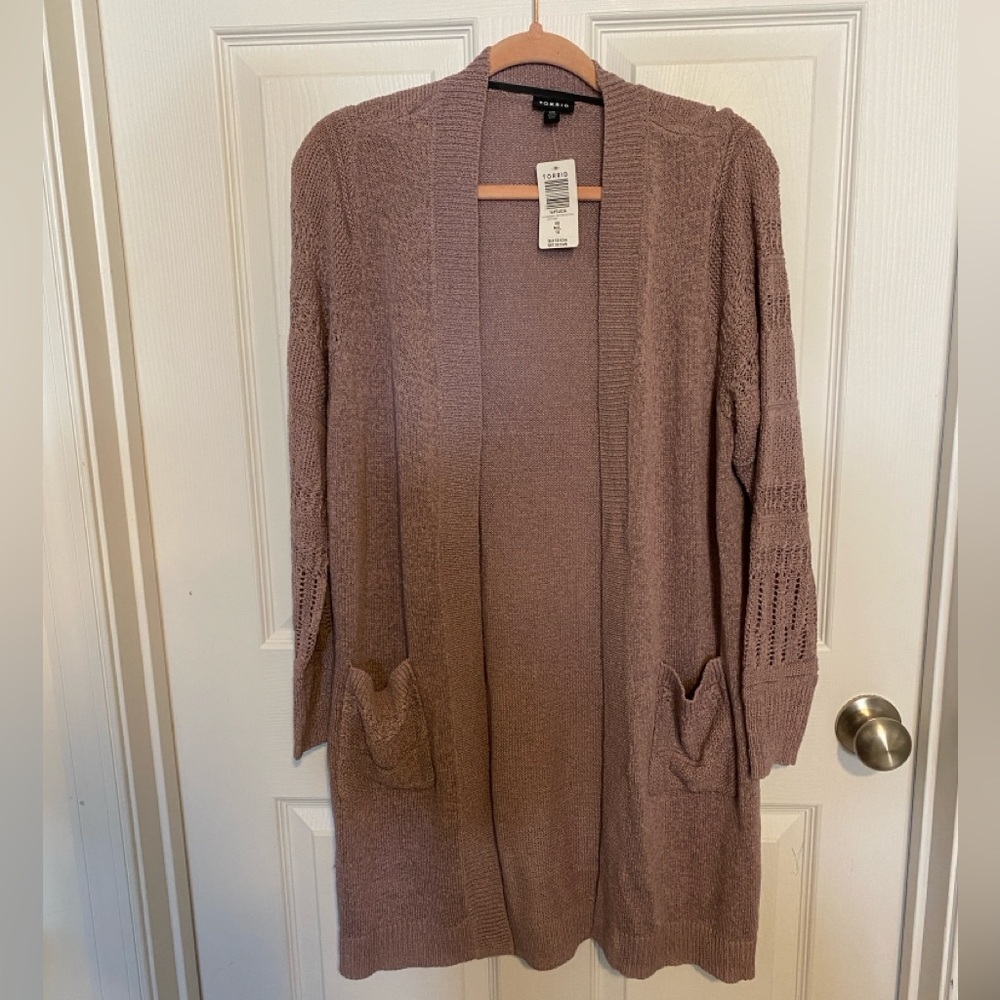 Torrid size 00x 10 M/L Lightweight Duster Cardigan Sweater - Picture 5 of 7